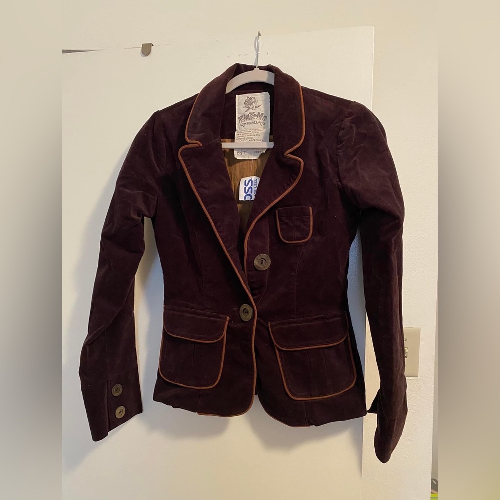 Nick And Mo Suede Dark Brown Jacket Size Small